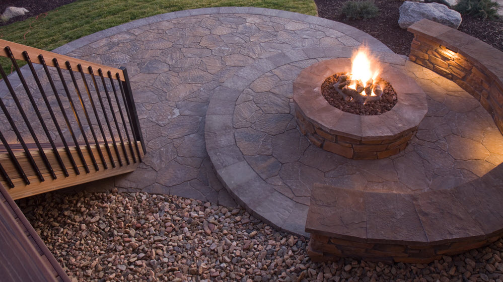Stamped Concrete Fire Pit Rochester Hills